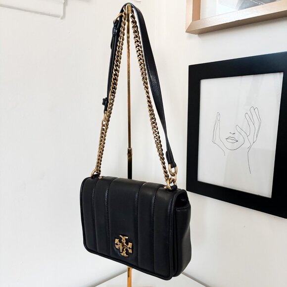 TORY BURCH KIRA CHAIN SHOULDER BAG IN BLACK - Picture 1 of 15